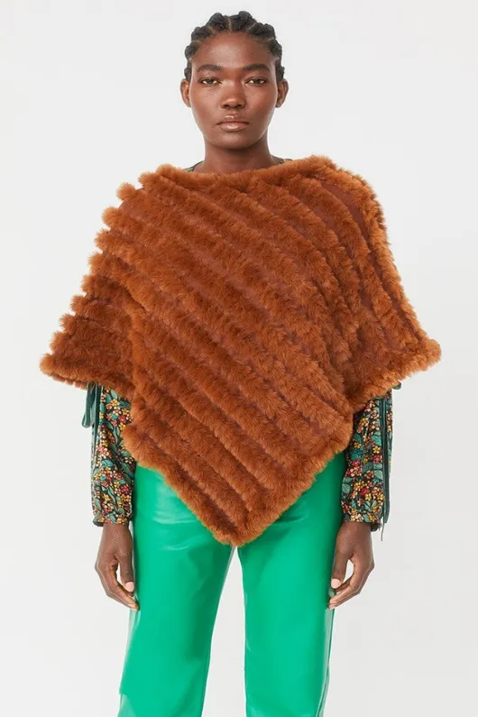 Faux Fur Poncho