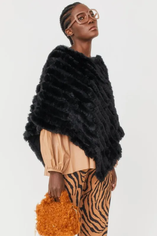 Faux Fur Poncho