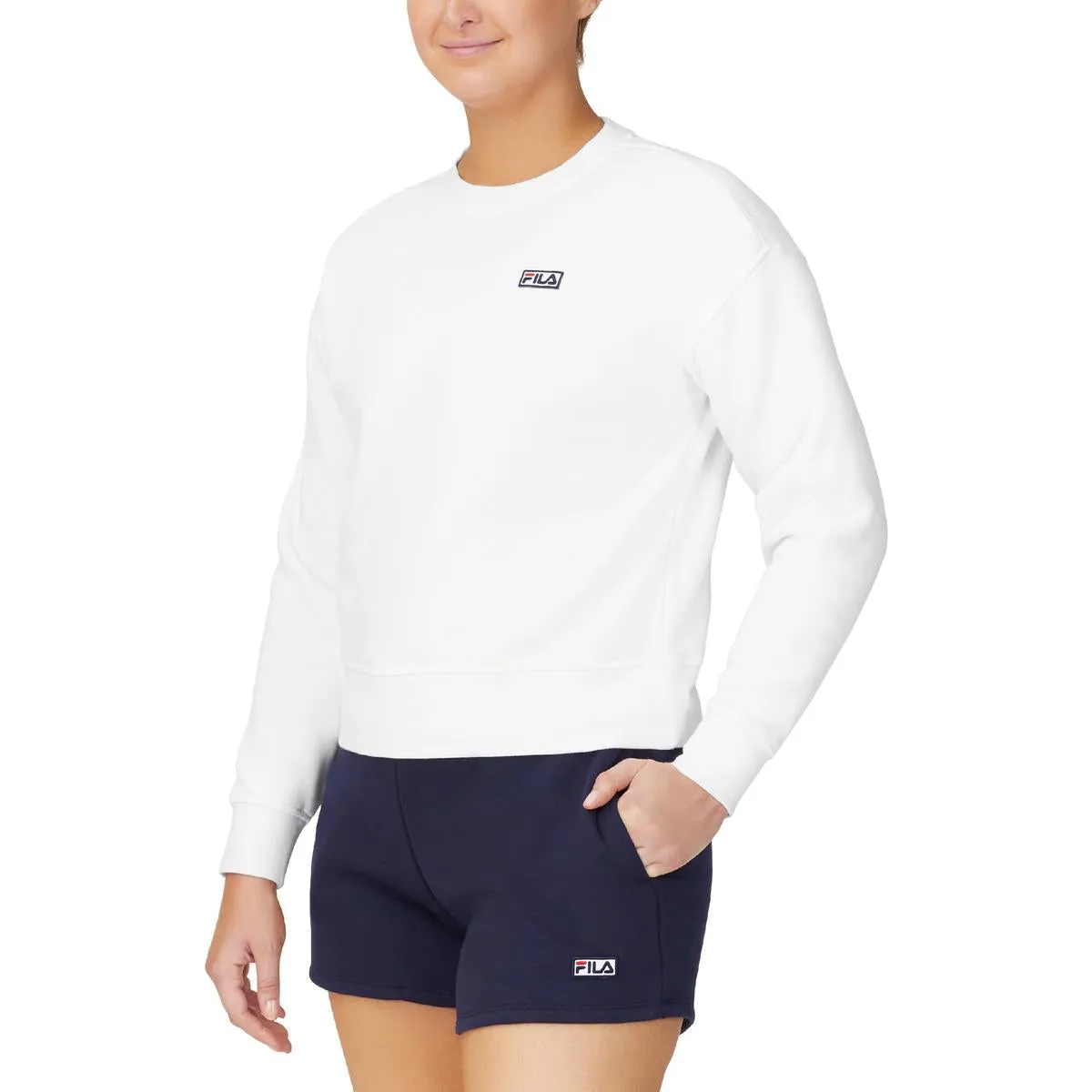 Fila Stina Women's Fleece Lined Crewneck Athletic Pullover Sweatshirt