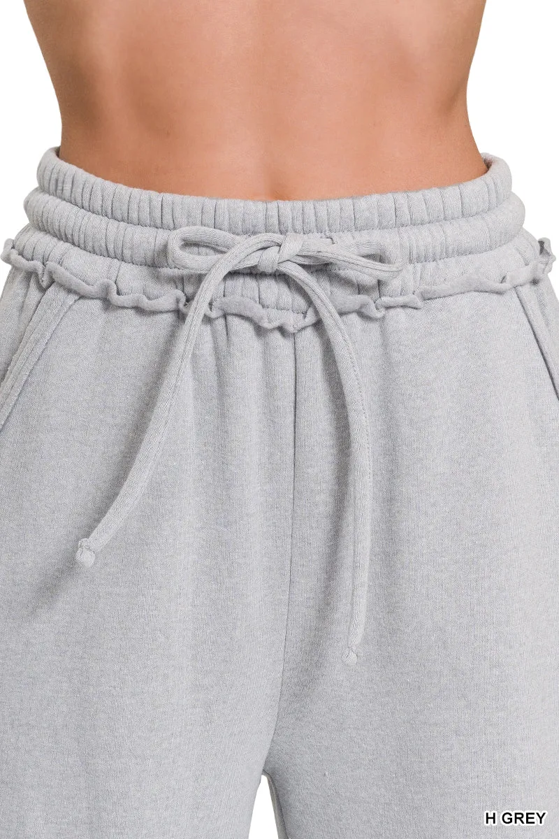 Fleece Exposed Seam Wide Leg Sweatpants