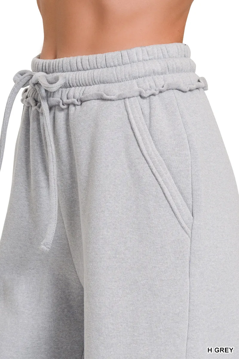 Fleece Exposed Seam Wide Leg Sweatpants