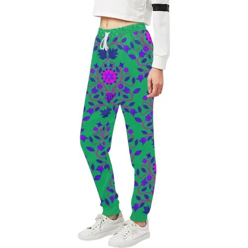 Floral Beadwork Four Clans Deep Lake Women's Sweatpants