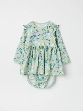 Floral Print Baby Bodysuit Dress