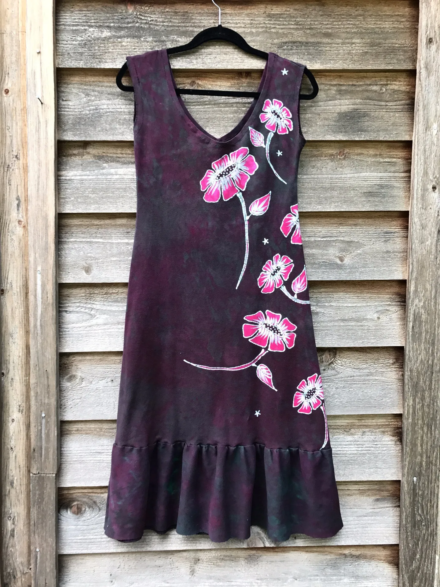 Flower Power in Tourmaline Temptation Batikwalla Dress in Organic Cotton - Size Medium