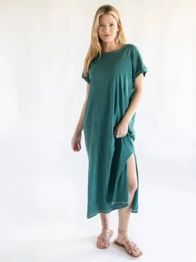 Frankie Knit Cotton Tee Midi Dress - Sea Green