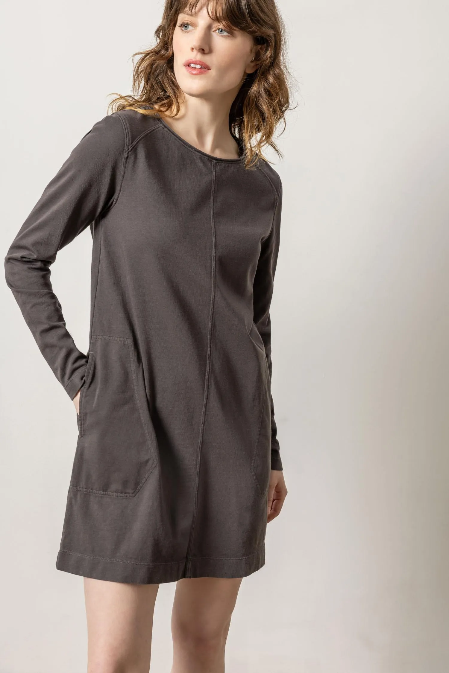 Front Seam Crewneck Dress