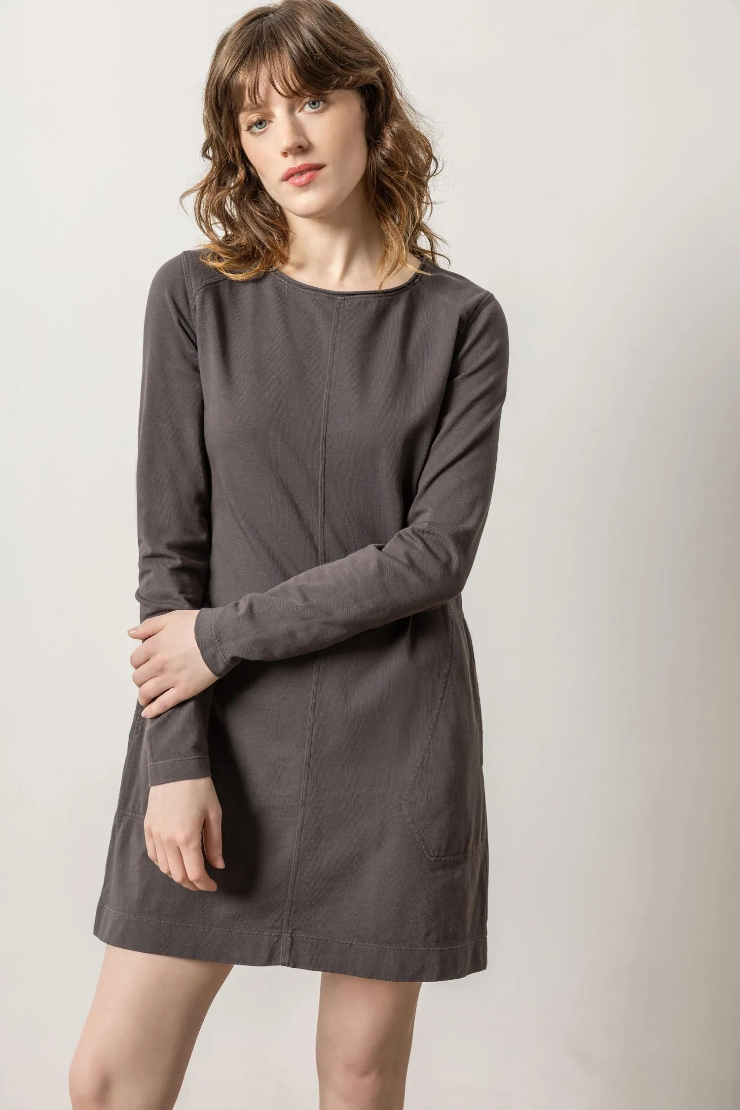 Front Seam Crewneck Dress