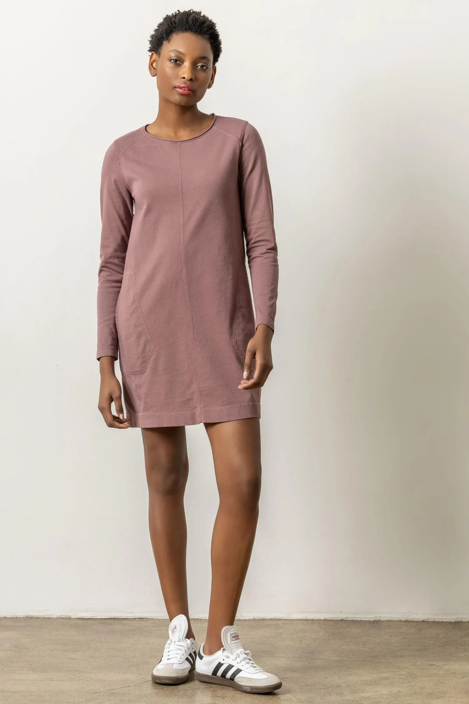 Front Seam Crewneck Dress