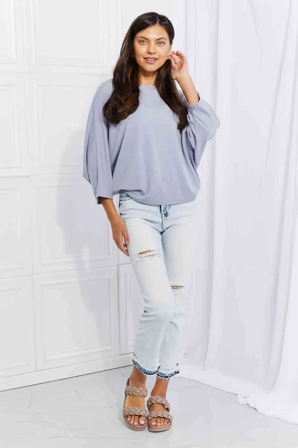 Full Size Needless to Say Dolman Sleeve Top