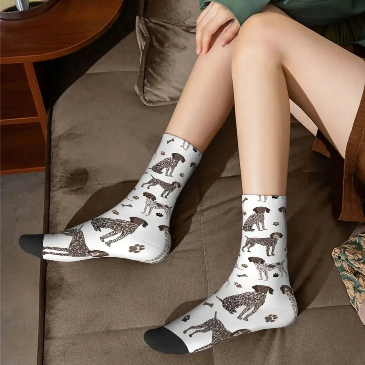 German Shorthaired Pointer Dog Bone and Paw Socks