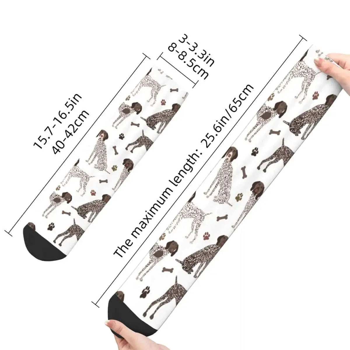 German Shorthaired Pointer Dog Bone and Paw Socks