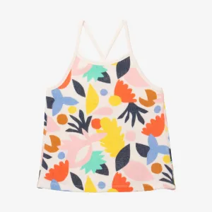 Girls' cotton pop terry top