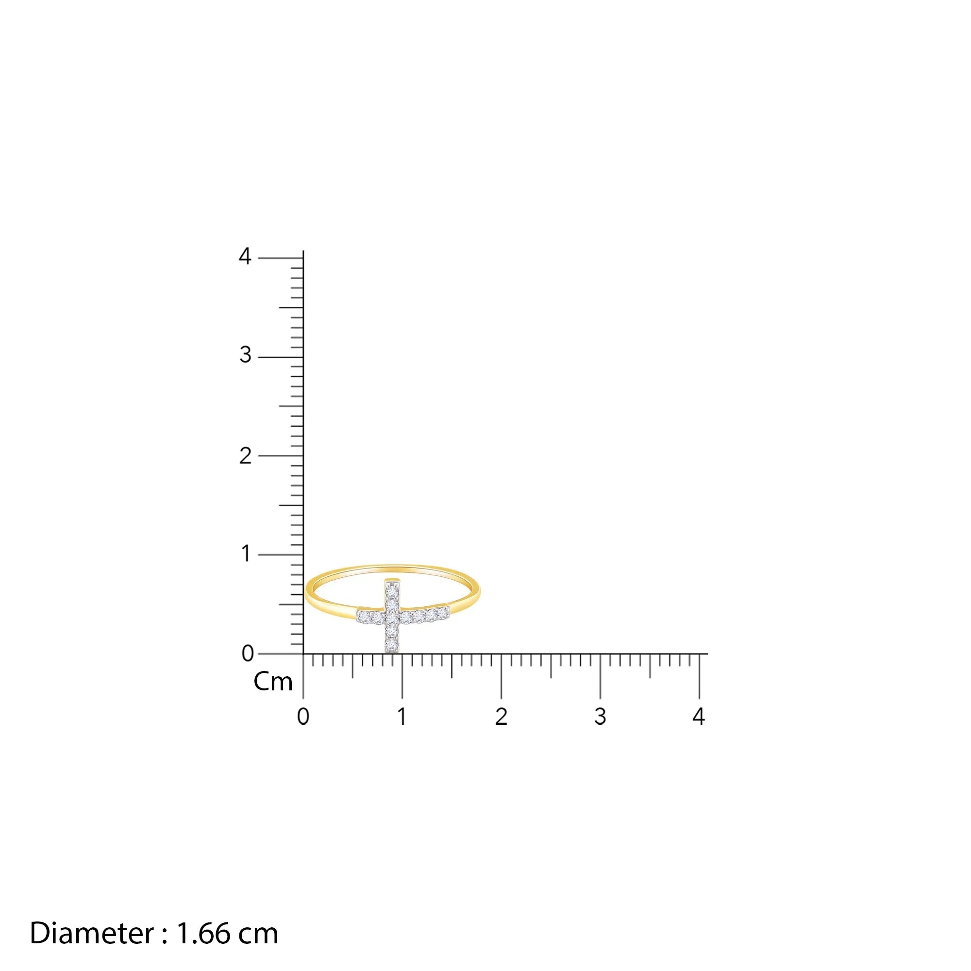 Gold Cross Diamond Ring