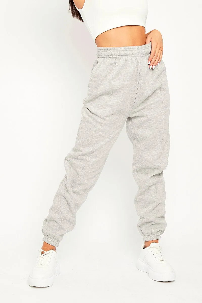 Grey Front Piping Joggers - Jordyn