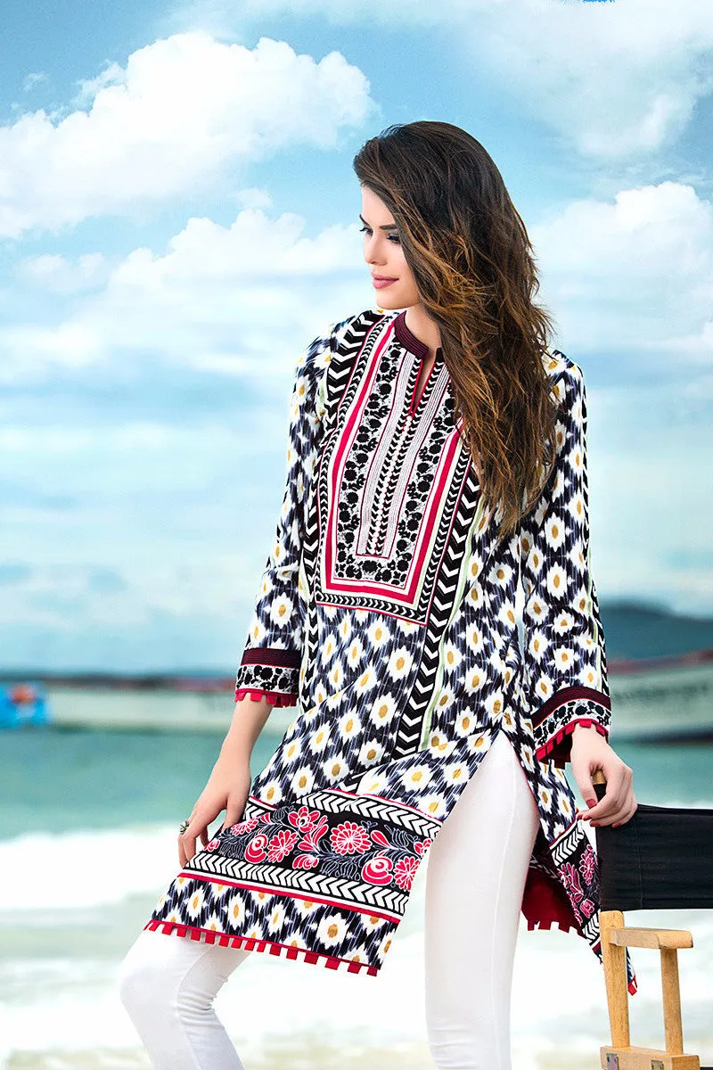 Gul Ahmed Grey Printed Lawn Tunic SL-202 A