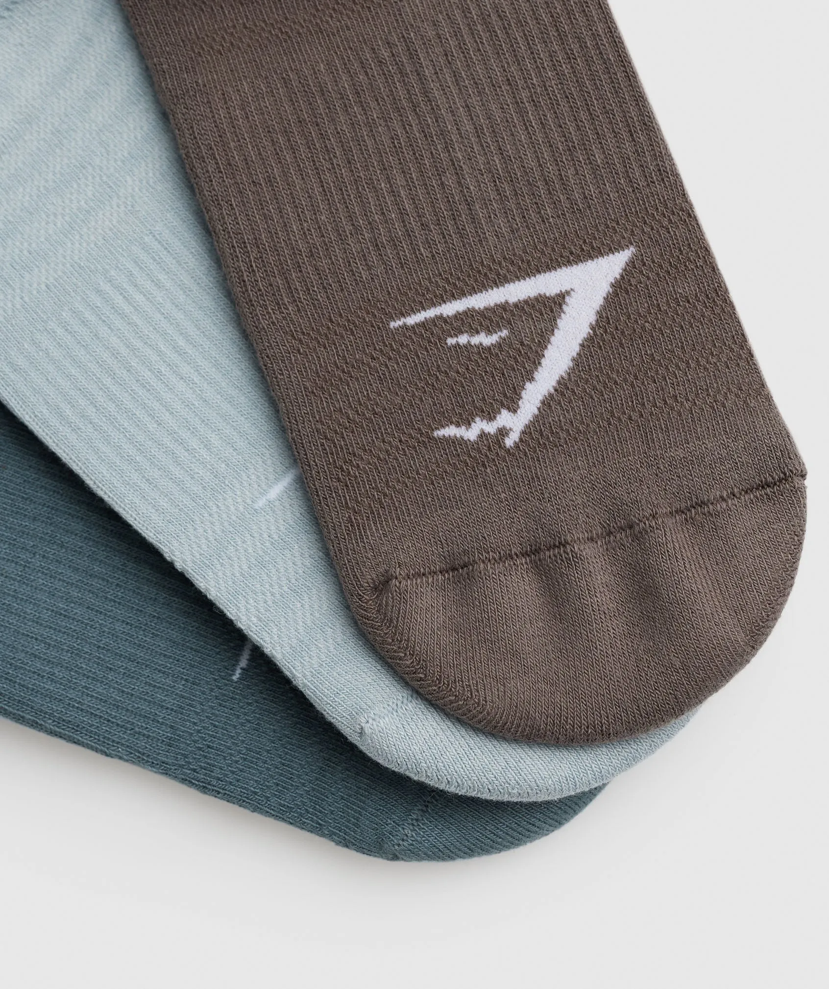 Gymshark Ankle Socks 3pk - Denim Teal/Salt Blue/Camo Brown