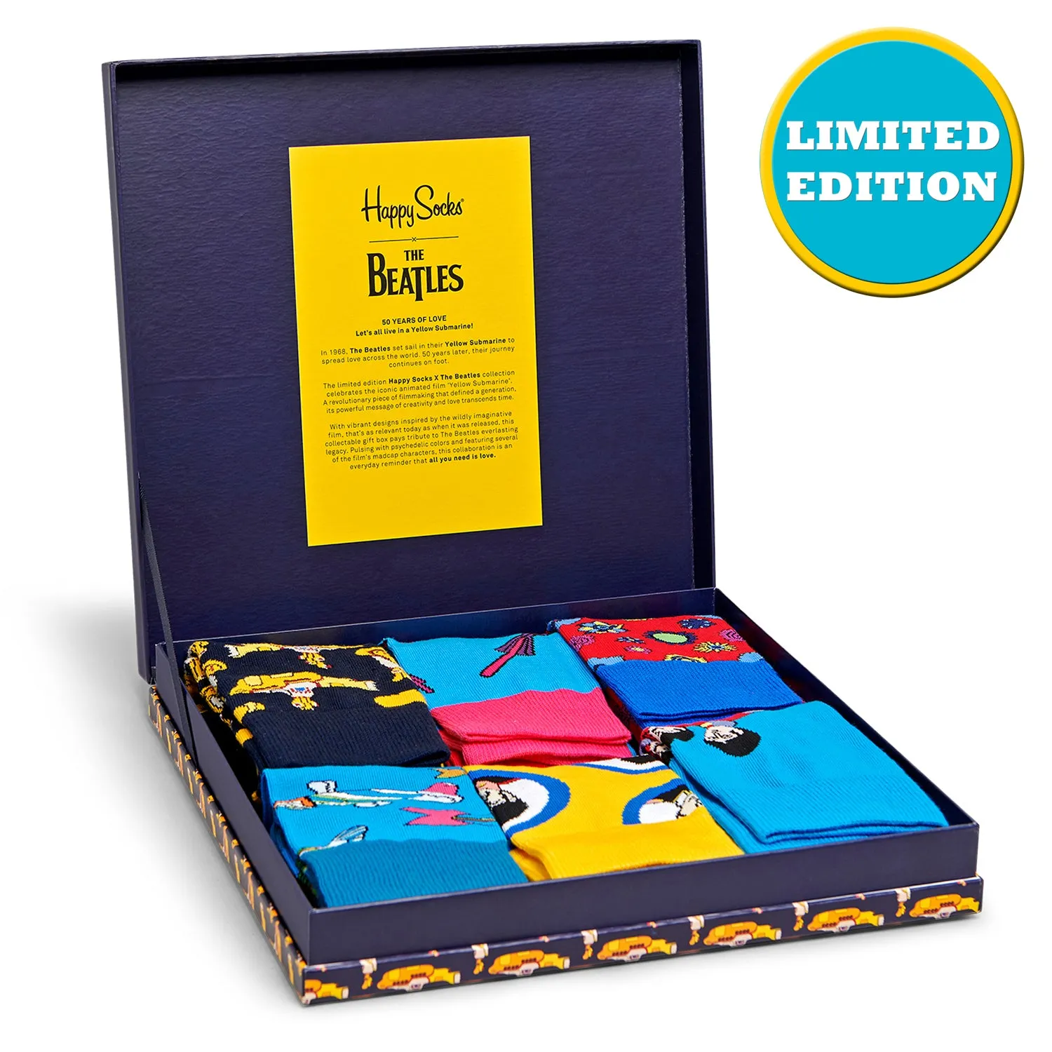 Happy Socks x The Beatles Women's LP Collection - 6 Pack (50th Anniversary)