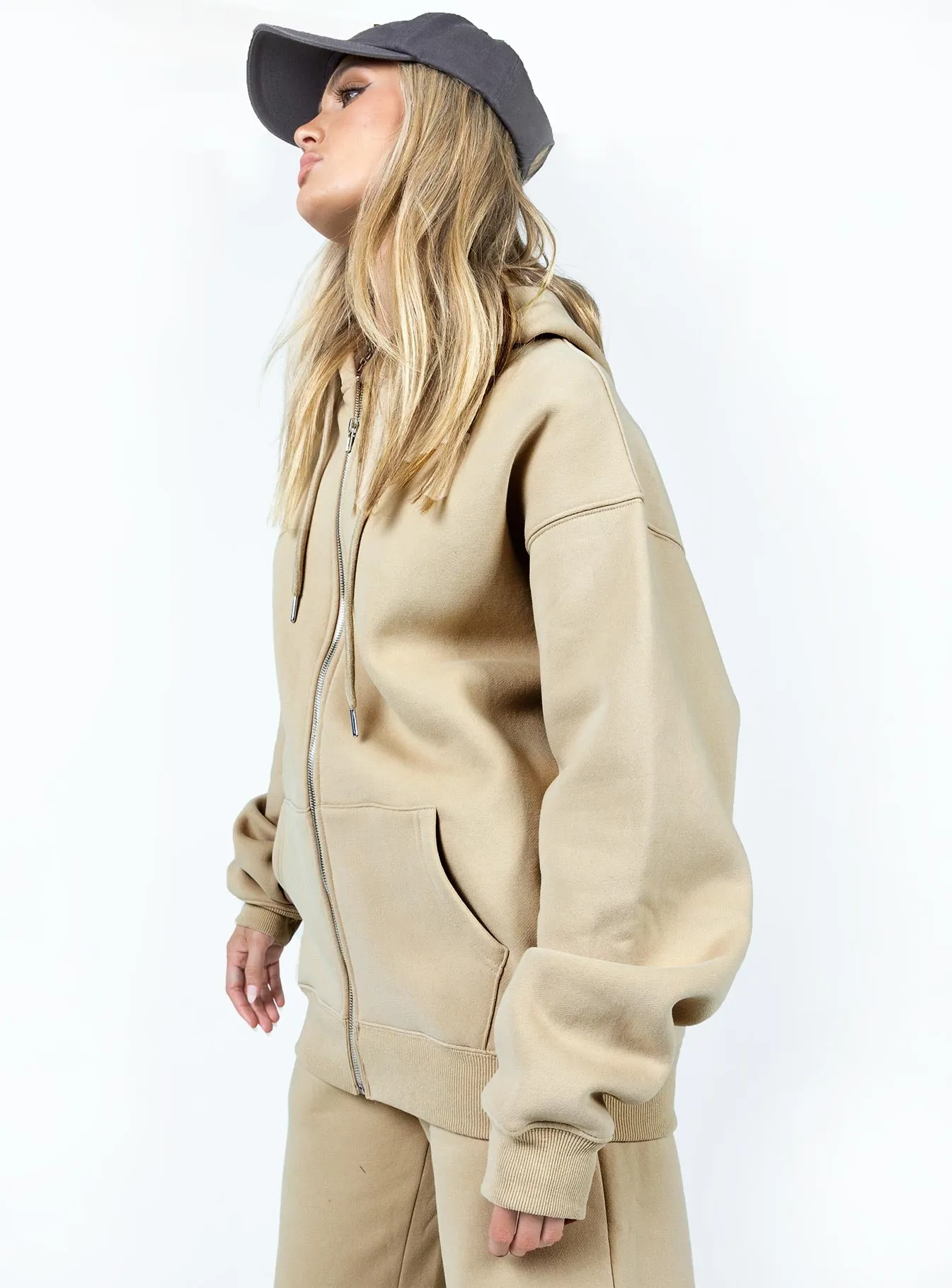 Hoda Zip Up Jacket Beige