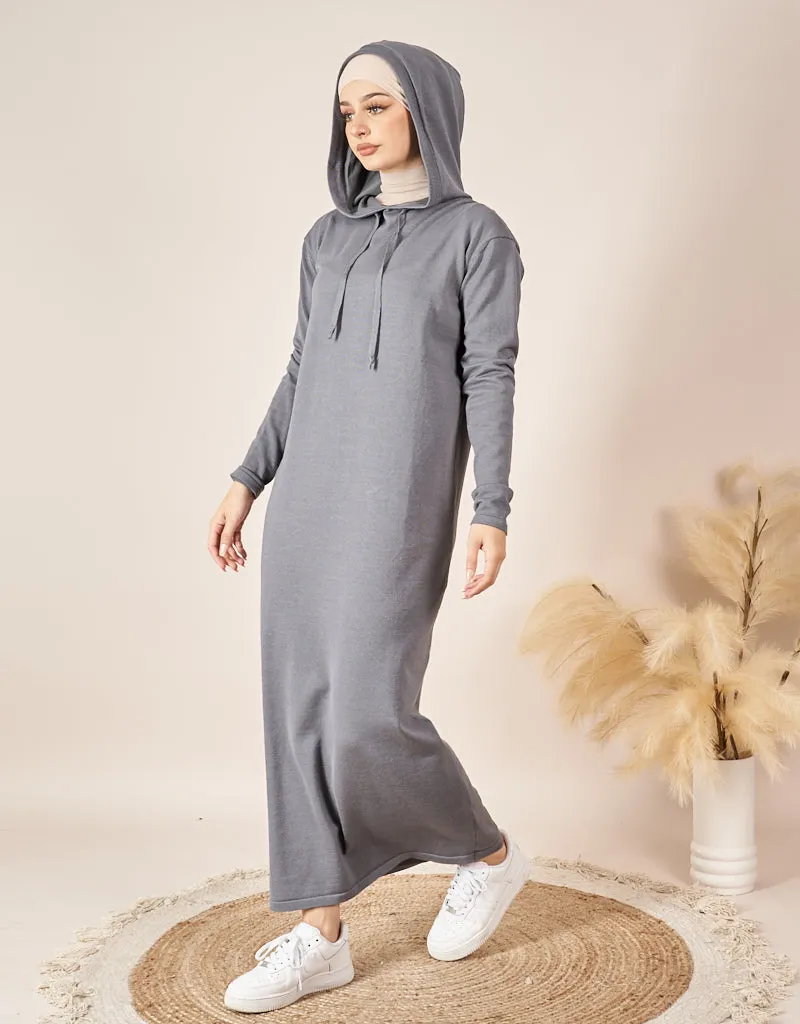 Hooded Knit Dress - Light Shades