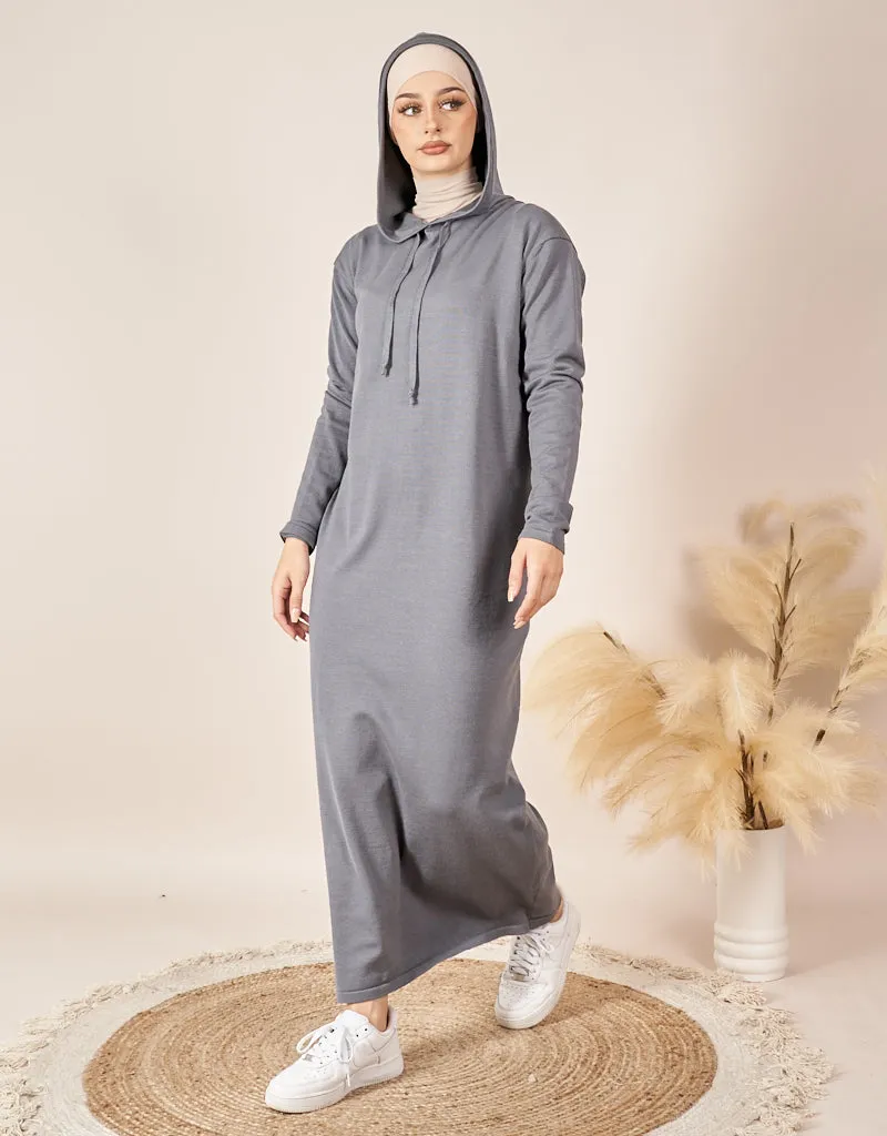 Hooded Knit Dress - Light Shades