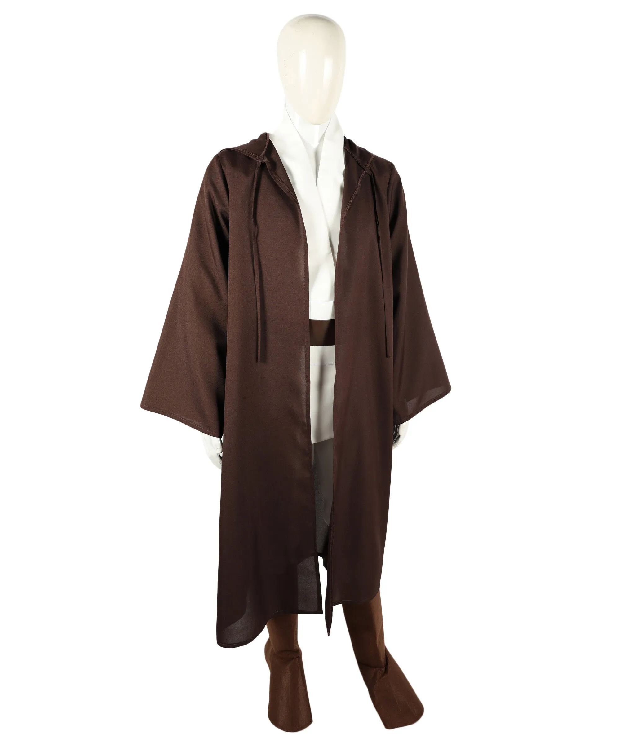 HPO Adult Fancy Dress Dark Brown Hooded knight Tunic Costume I Perfect for Halloween I Flame-retardant Synthetic Fabric