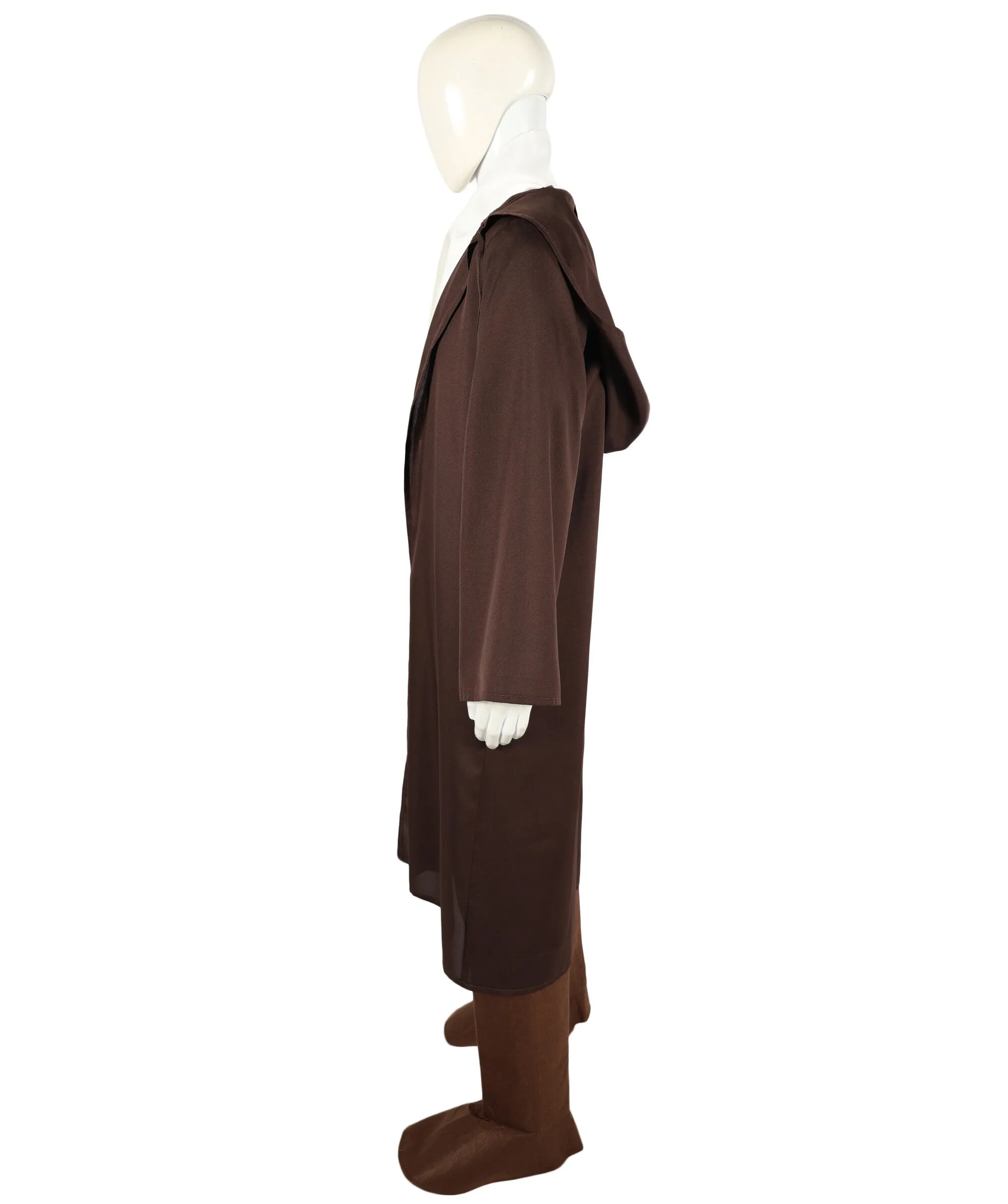 HPO Adult Fancy Dress Dark Brown Hooded knight Tunic Costume I Perfect for Halloween I Flame-retardant Synthetic Fabric