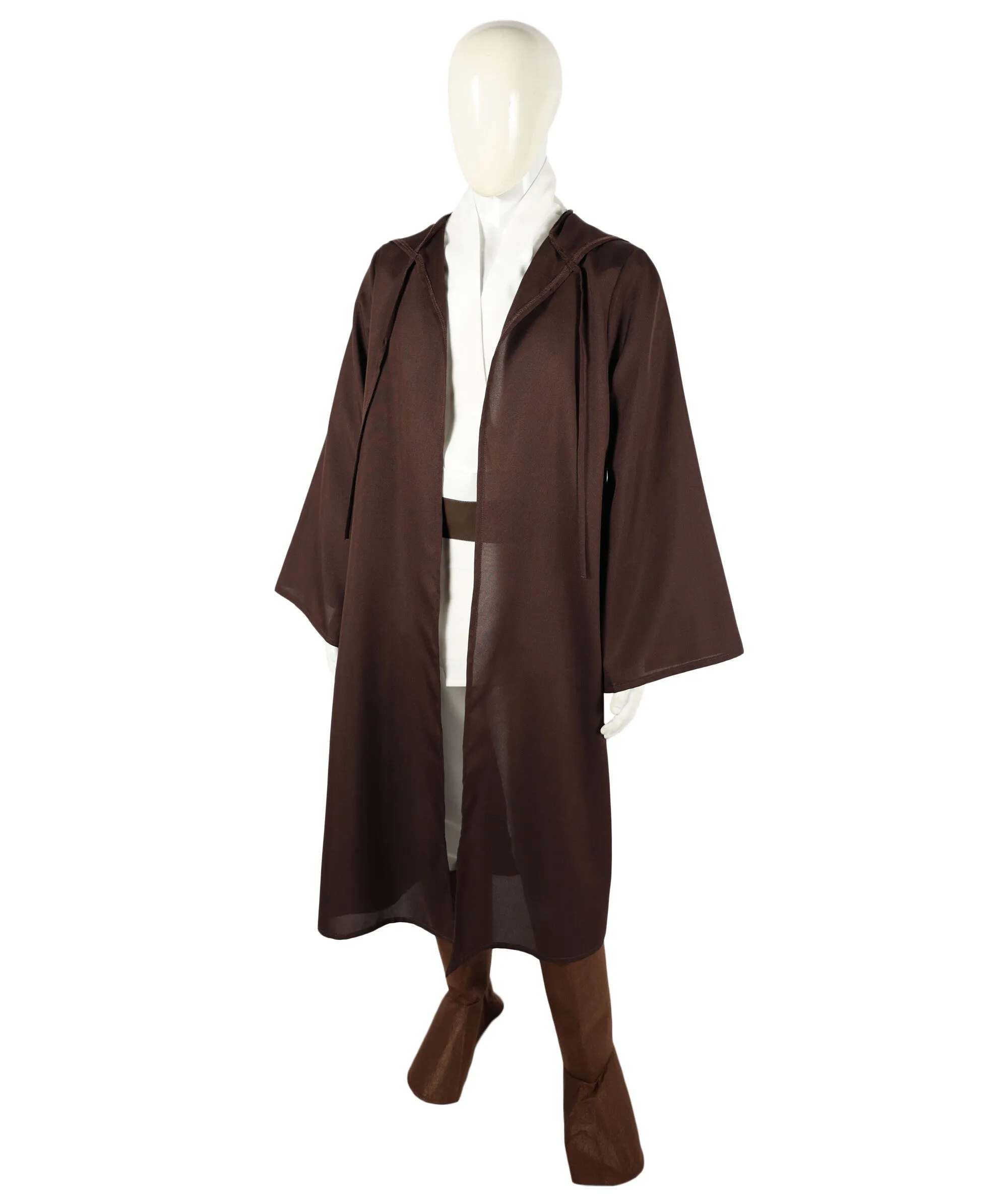 HPO Adult Fancy Dress Dark Brown Hooded knight Tunic Costume I Perfect for Halloween I Flame-retardant Synthetic Fabric