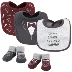 Hudson Baby Cotton Bib and Sock Set, Ladies I Have Arrived