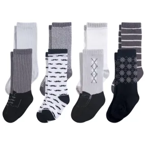 Hudson Baby Cotton Rich Knee-High Socks, Black Gentleman