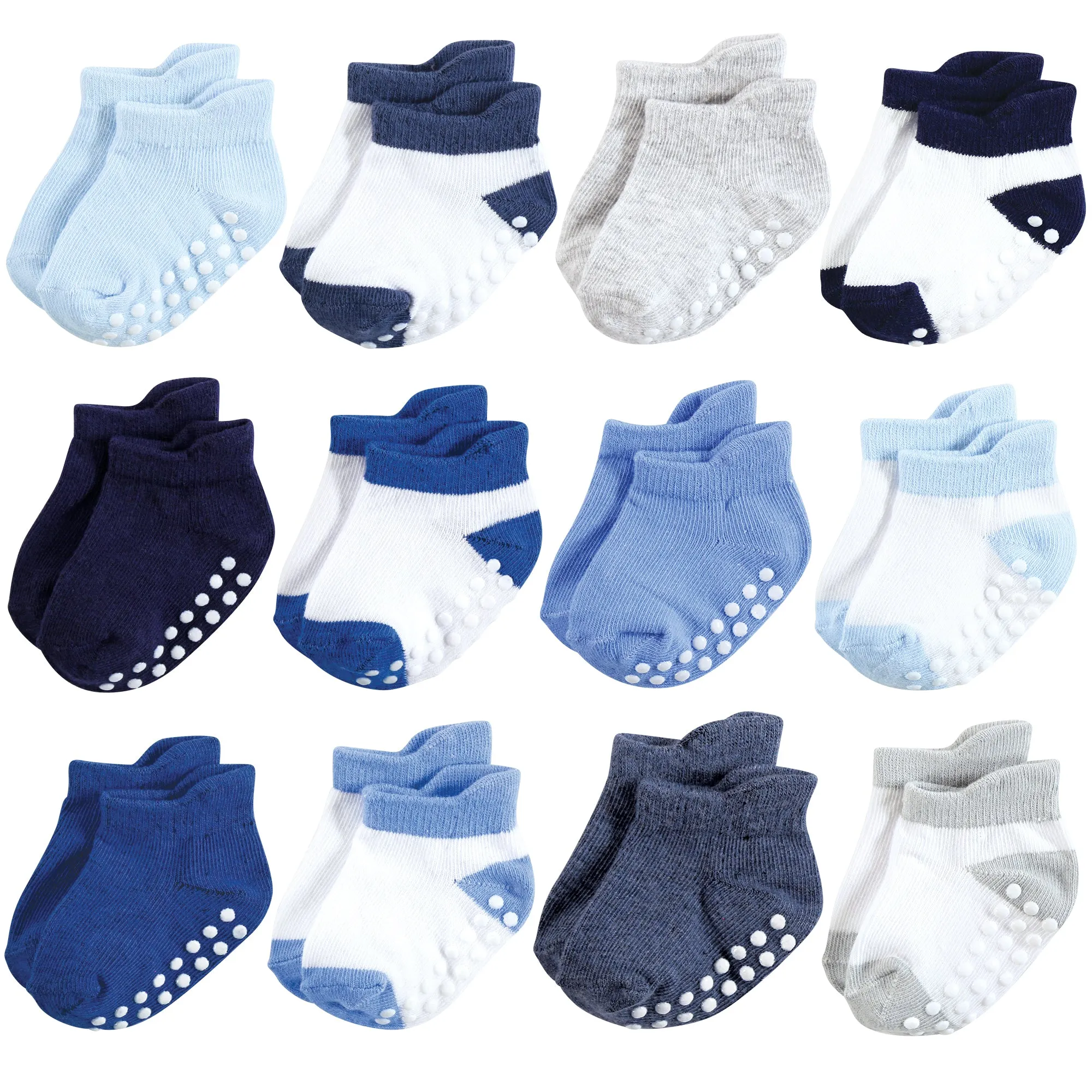 Hudson Baby Non-Skid No-Show Socks, Blue