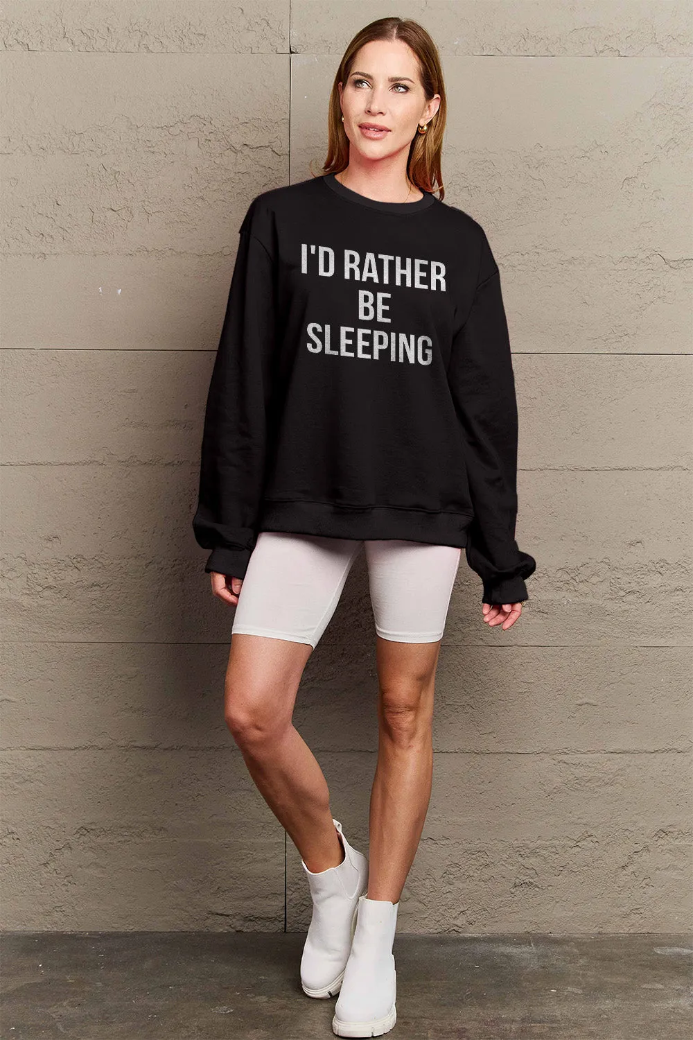 I'D RATHER BE SLEEPING Round Neck Sweatshirt: The Ultimate Lazy Day Essential