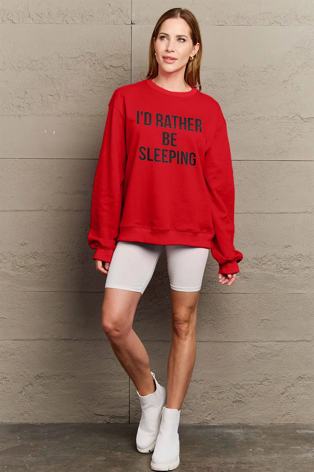 I'D RATHER BE SLEEPING Round Neck Sweatshirt: The Ultimate Lazy Day Essential