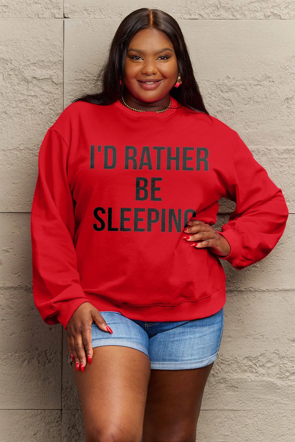 I'D RATHER BE SLEEPING Round Neck Sweatshirt: The Ultimate Lazy Day Essential