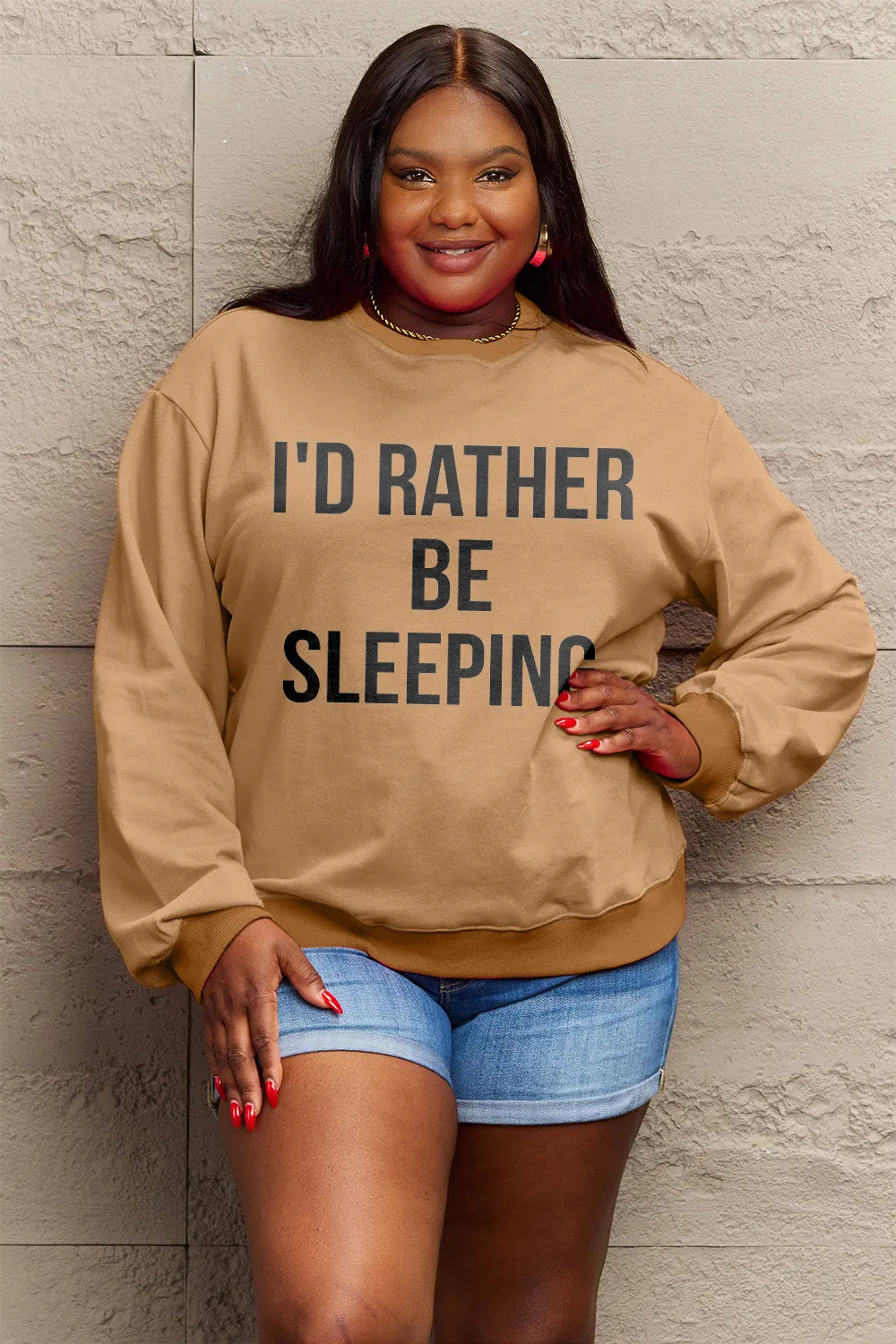 I'D RATHER BE SLEEPING Round Neck Sweatshirt: The Ultimate Lazy Day Essential