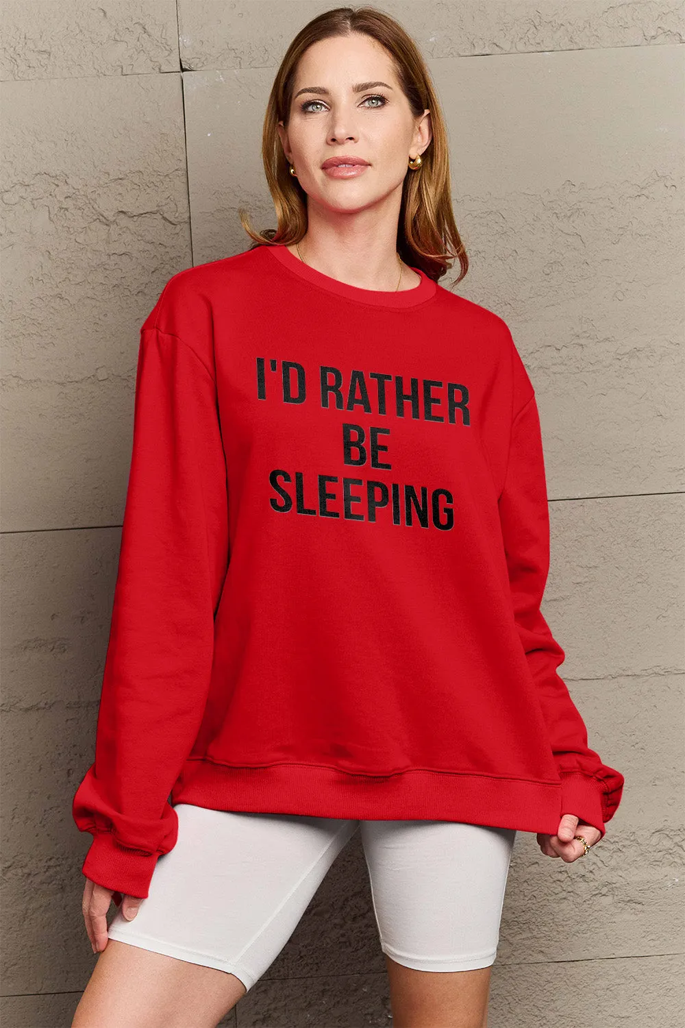 I'D RATHER BE SLEEPING Round Neck Sweatshirt: The Ultimate Lazy Day Essential