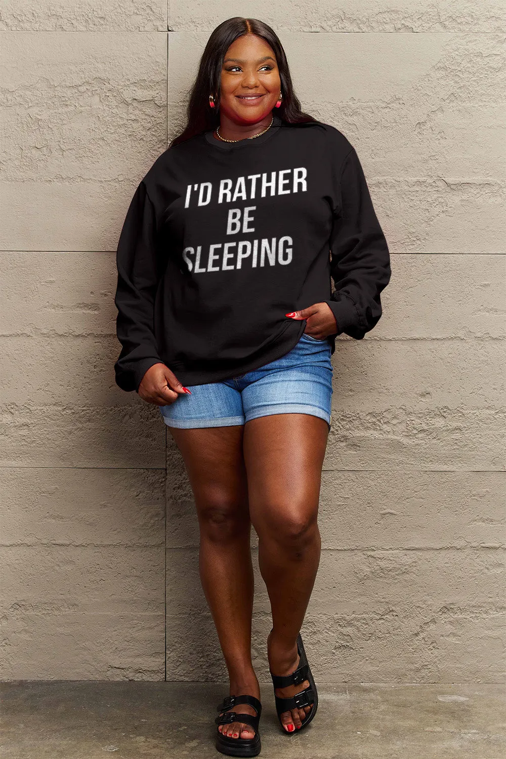 I'D RATHER BE SLEEPING Round Neck Sweatshirt: The Ultimate Lazy Day Essential