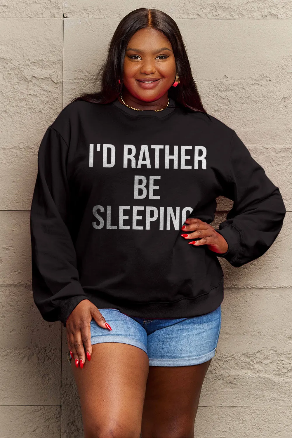 I'D RATHER BE SLEEPING Round Neck Sweatshirt: The Ultimate Lazy Day Essential