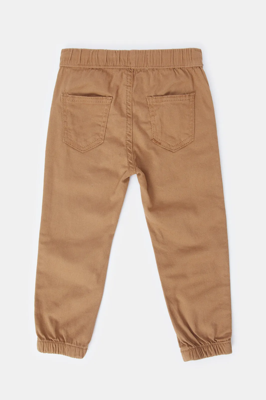 Infant Boys Beige Solid Twill Chino Trousers