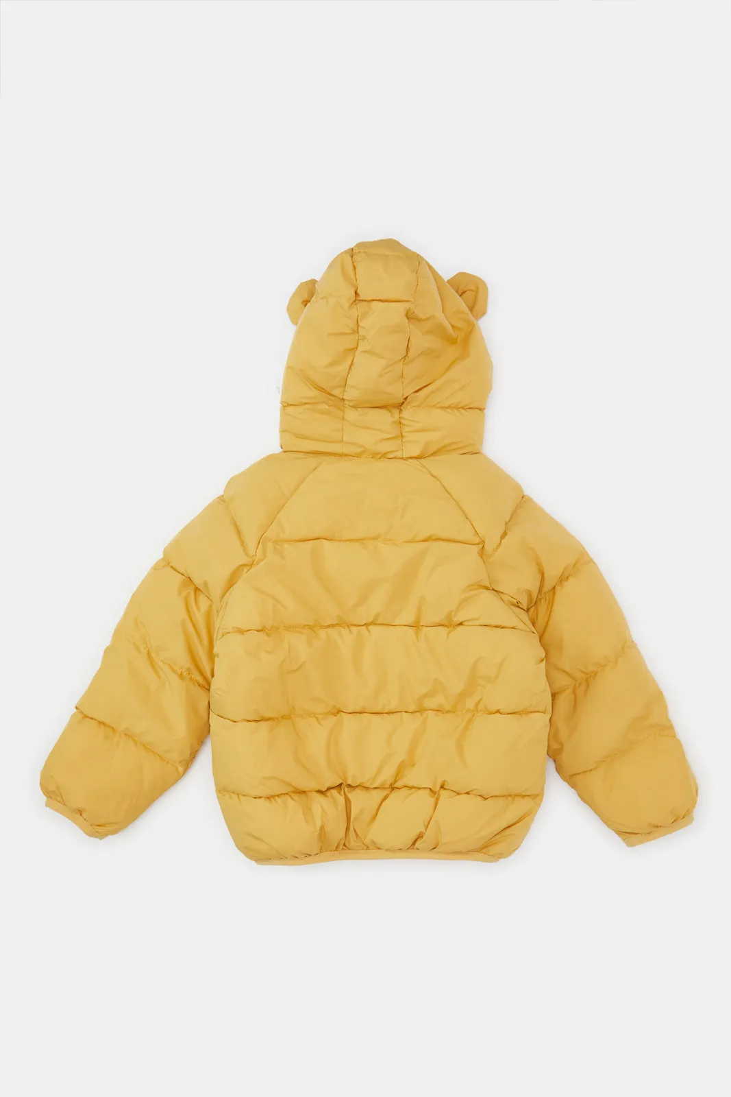 Infant Boys Mustard Sherpa Lined Hooded Jacket