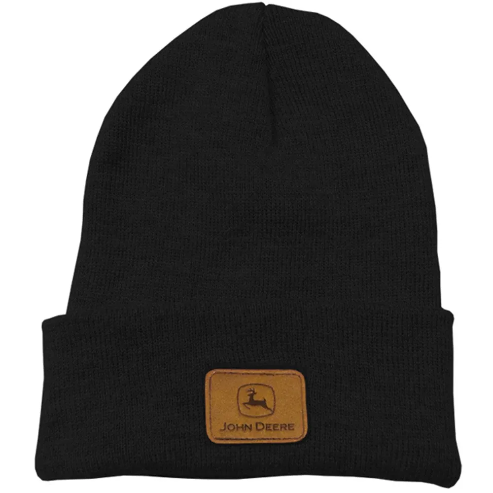 John Deere Black Cuff Knit Beanie