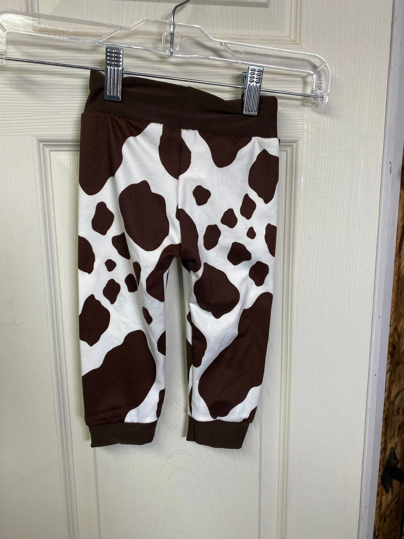 kids Brown Cow Print Joggers