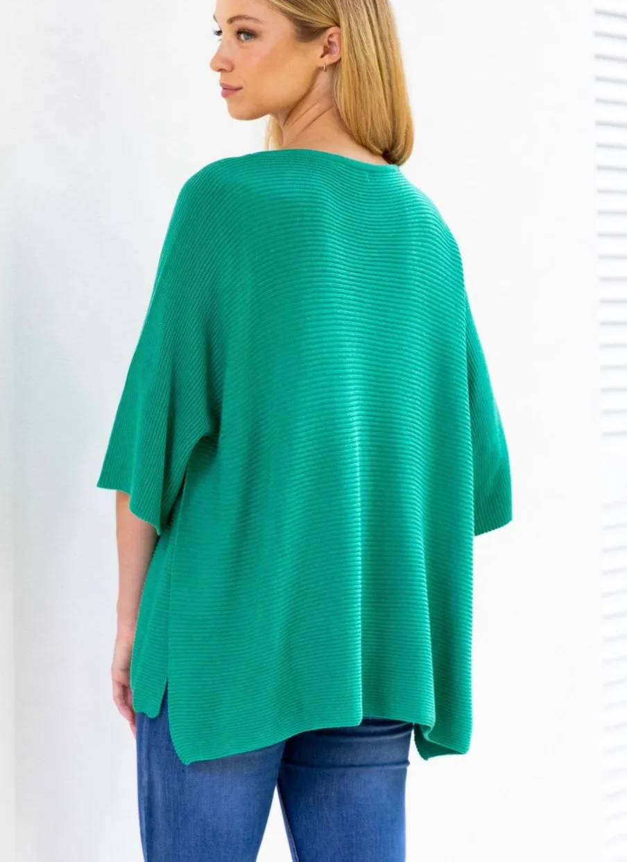 Kimino Jade Light Weight Ribbed Knit