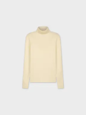 Knit Ribbed Turtleneck-Cream