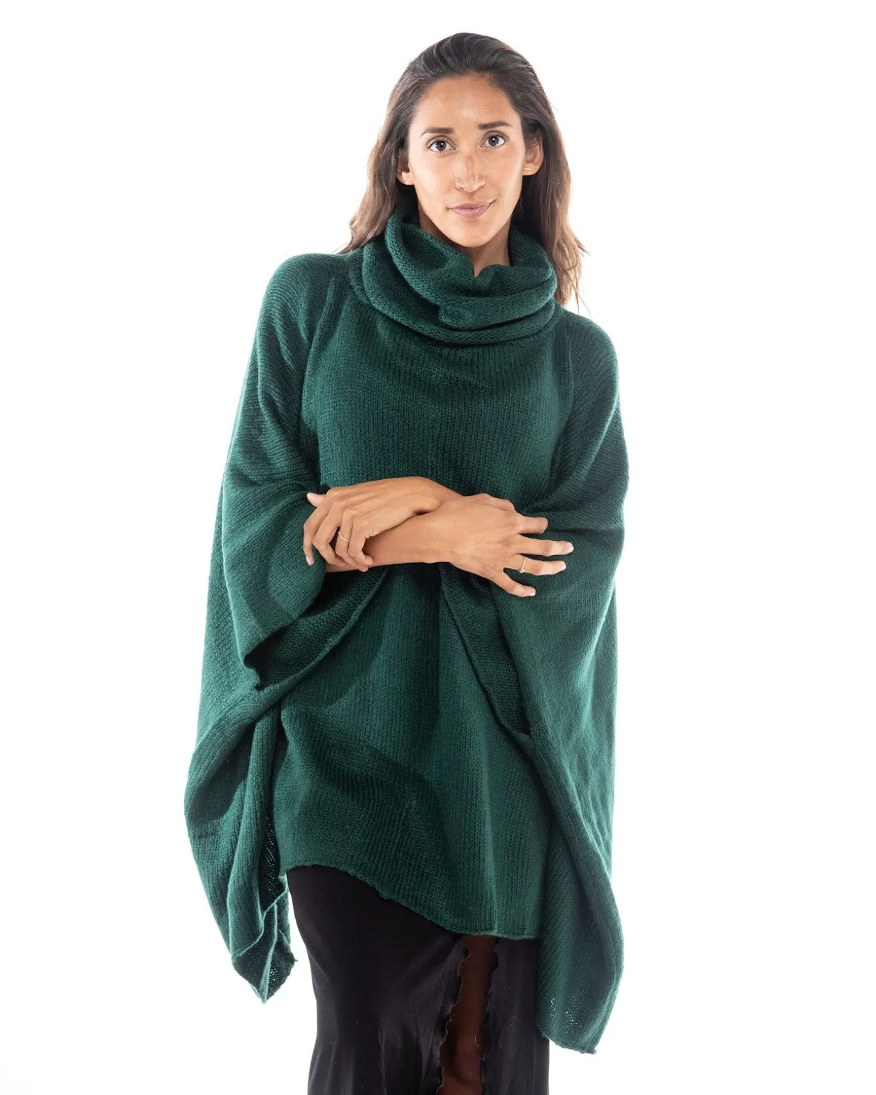 Knitted Poncho Kaftan Neck