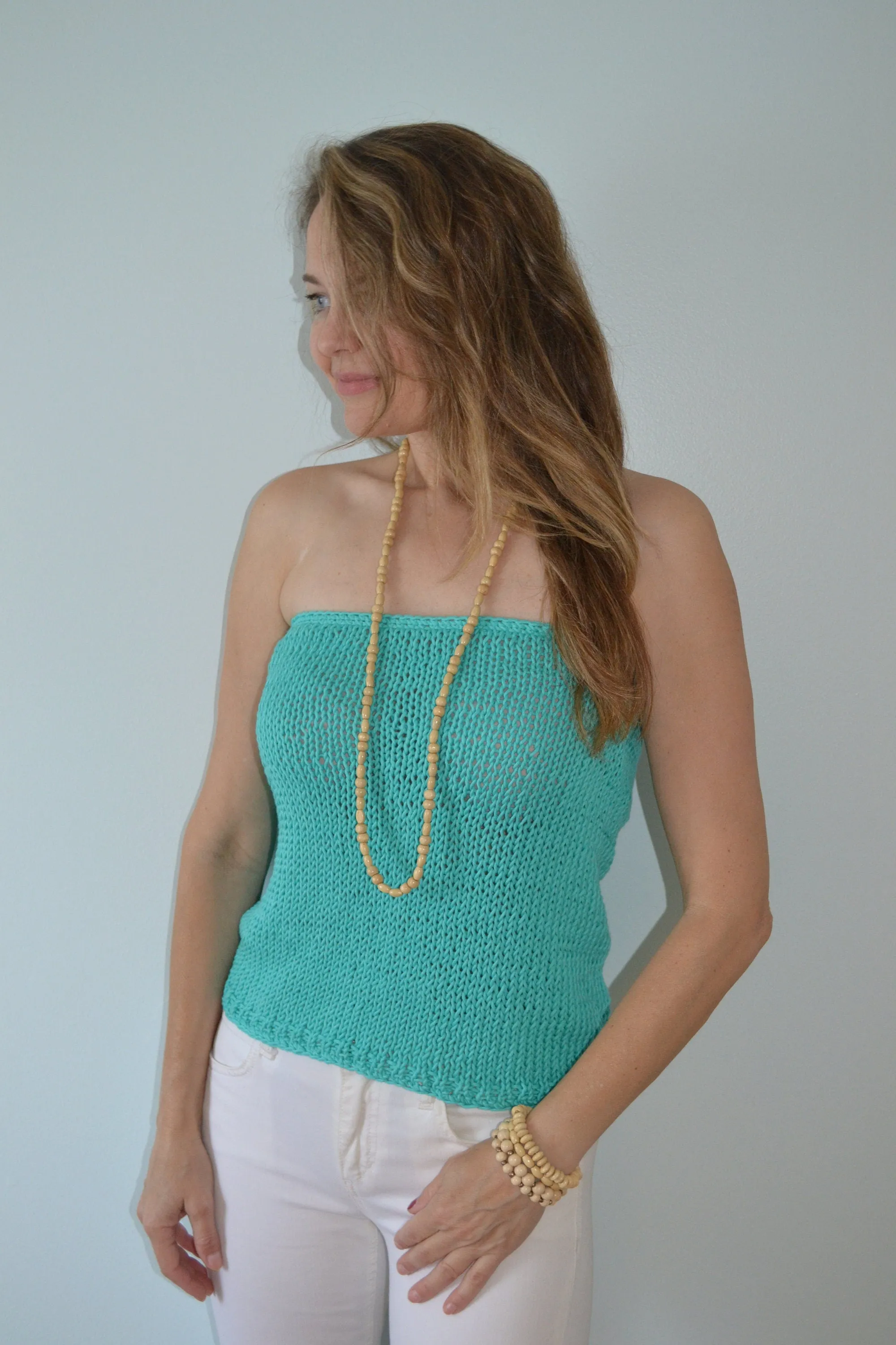 KNITTING PATTERN DIY Cotton Tube Top, Women's Knit Top, Tank Top, Summer Knit Top, Cotton Top, Easy Knit Top, knit summer top, Simple top