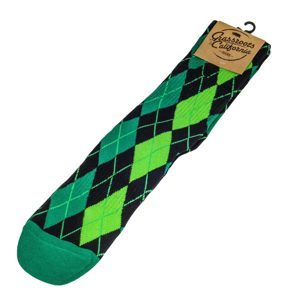 Kush Leaf Argyle Socks