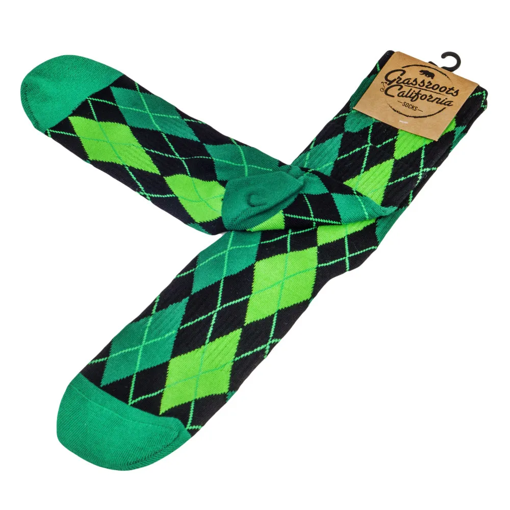 Kush Leaf Argyle Socks