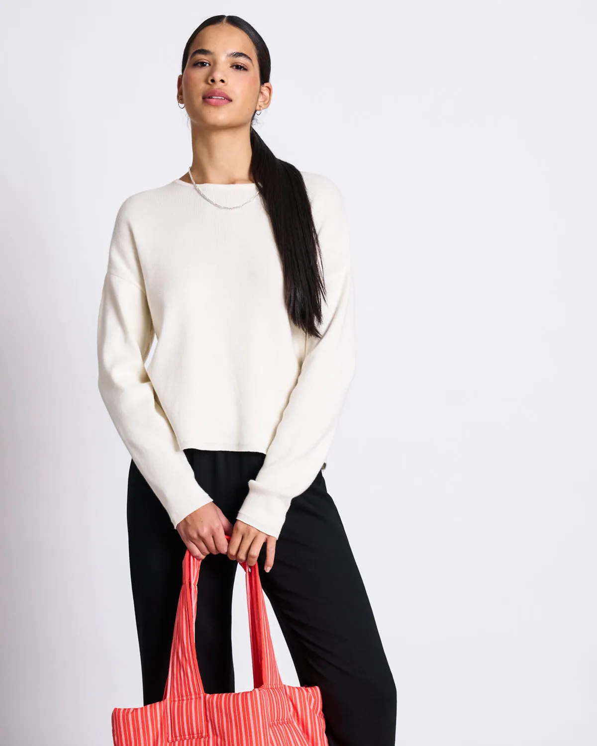 LIGHT KNIT JUMPER WILLIAMSBURG OFFWHITE GOTS