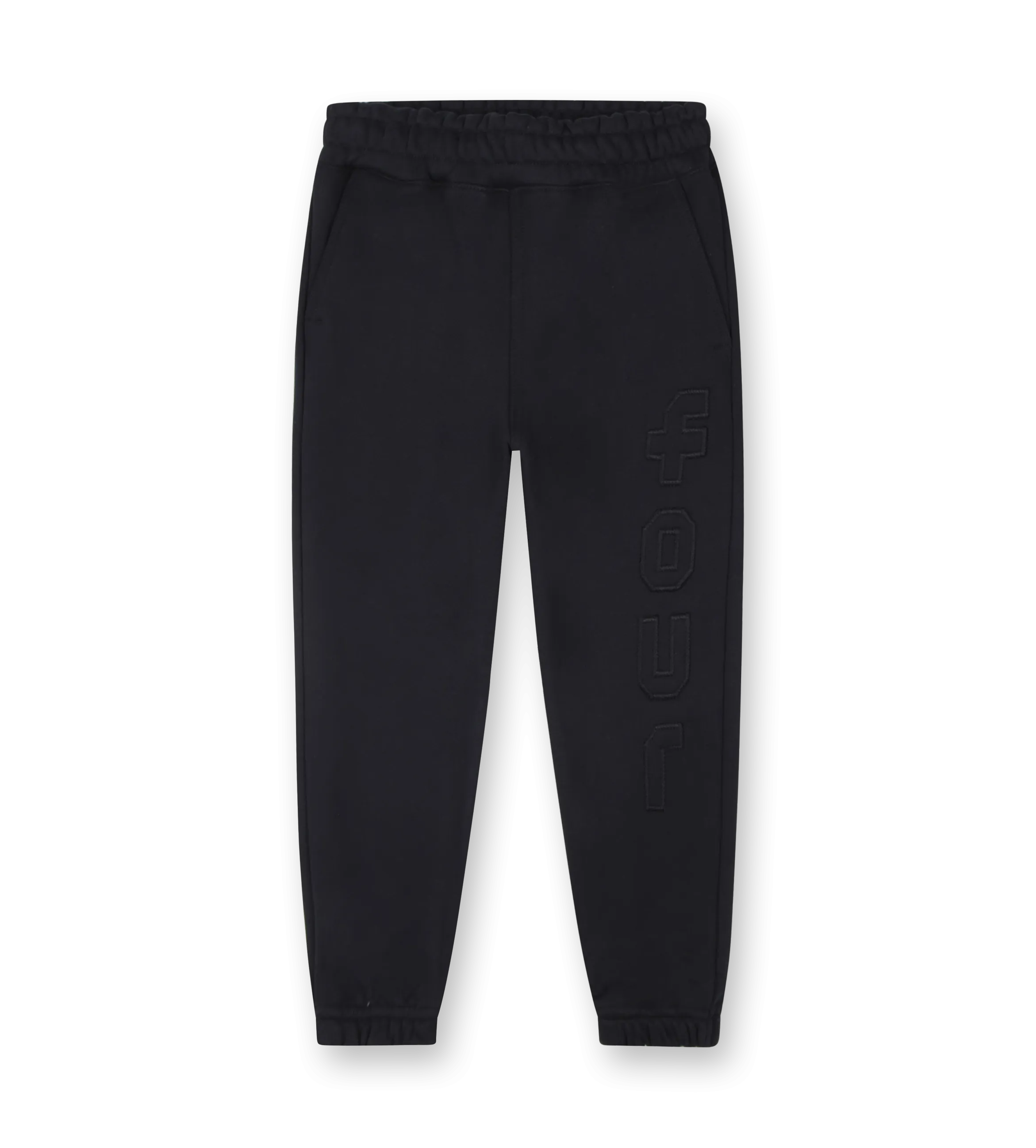 Logo Straight Leg Cuffed Sweatpants Black