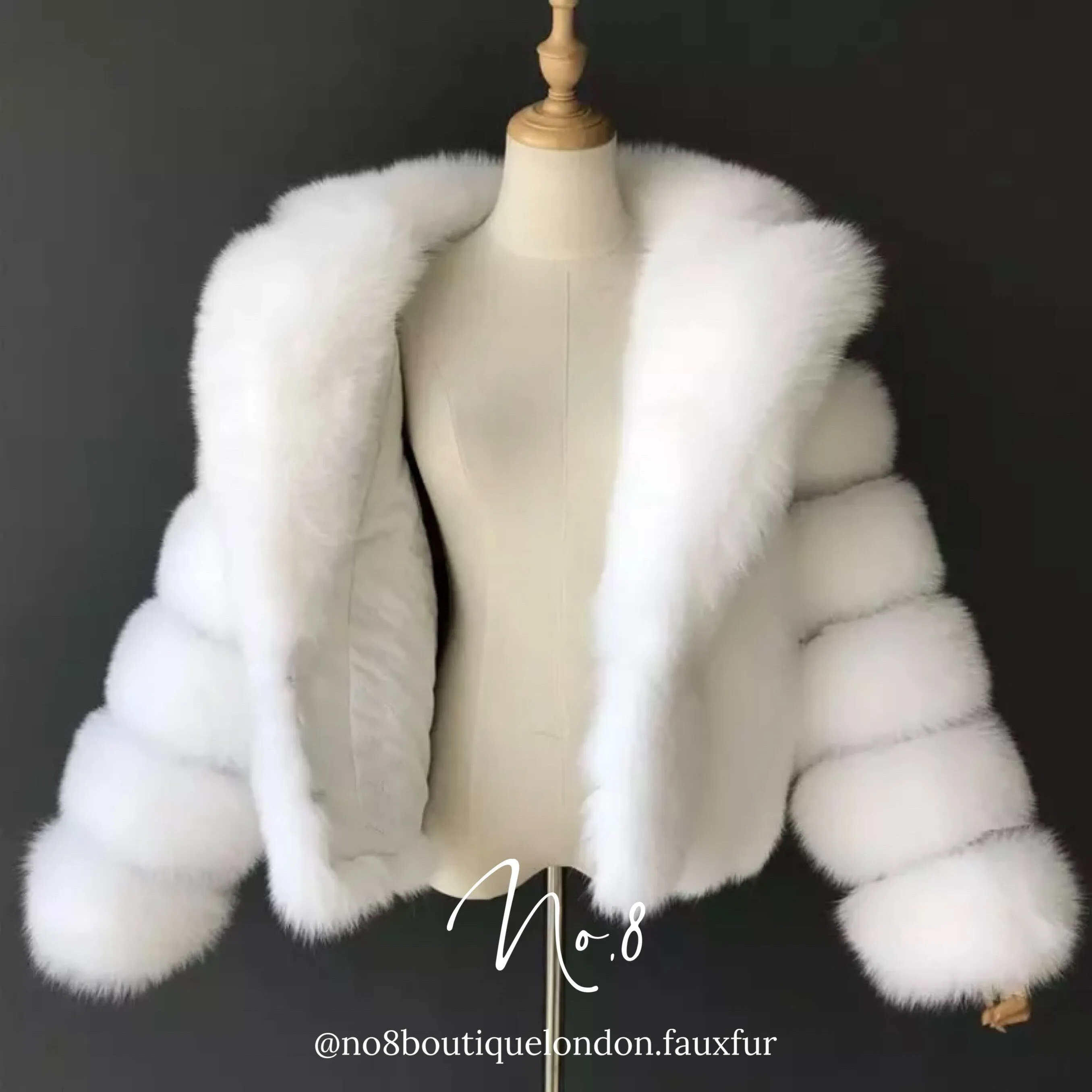 Longer Length London Faux Fur Jacket With Collar